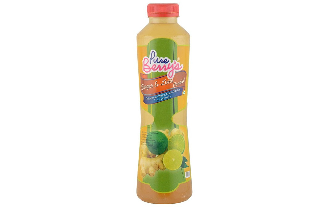 Pure Berry's Ginger & Lime Cordial    Bottle  750 millilitre